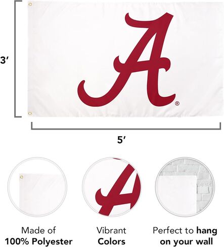 Desert Cactus The University of Alabama Flag Crimson Tide Bama UA Flags Banners 100% Polyester Indoor Outdoor 3x5 (Style 1) in Saudi Arabia
