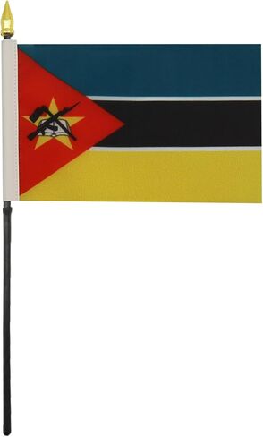 علم طاولة AZ FLAG رواندا 4 بوصة × 6 بوصة - علم مكتب رواندي 15 × 10 سم - قمة رمح ذهبية in Saudi Arabia
