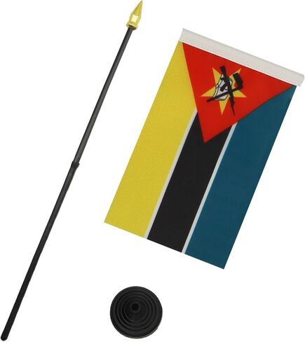 علم طاولة AZ FLAG رواندا 4 بوصة × 6 بوصة - علم مكتب رواندي 15 × 10 سم - قمة رمح ذهبية in Saudi Arabia
