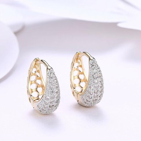 14K Gold Silver Wide Filigree Hoop Earrings Hollow Carved Flower Texture Earrings For Womens Men in Kuwait