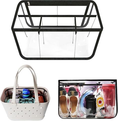 FIHCH Clear Beach Bag Organizer Original Accessories for Bogg Bag X Large Storage Bag Suitable for BOGG BAG Organizing Your Bag and Divide Space in Kuwait