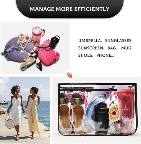 FIHCH Clear Beach Bag Organizer Original Accessories for Bogg Bag X Large Storage Bag Suitable for BOGG BAG Organizing Your Bag and Divide Space in Kuwait