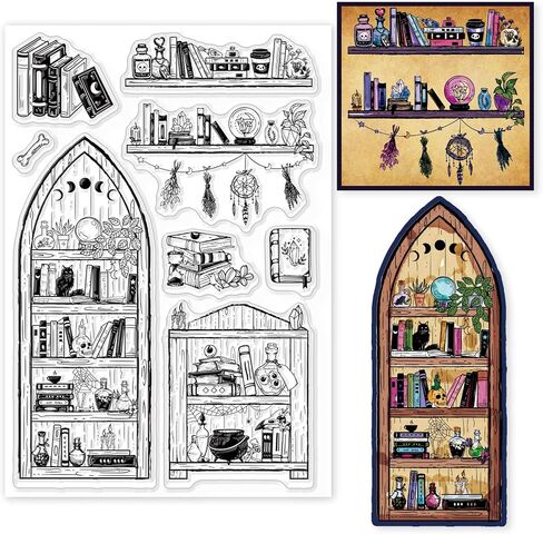 GLOBLELAND Vintage Books Clear Stamps Envelopes Flowers Quill Pen Ink Box Transparent Silicone Stamps for DIY Scrapbooking Supplies Embossing Paper Card Album Decoration Craft in Kuwait