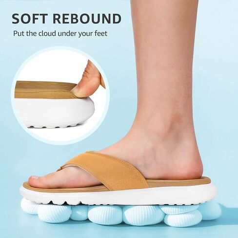 STQ Orthopedic Flip Flops for Women | Memory Foam Flip-flops for Plantar Fasciitis witn Arch Support Pain Relief in Kuwait