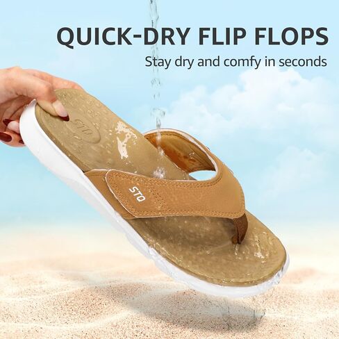 STQ Orthopedic Flip Flops for Women | Memory Foam Flip-flops for Plantar Fasciitis witn Arch Support Pain Relief in Kuwait