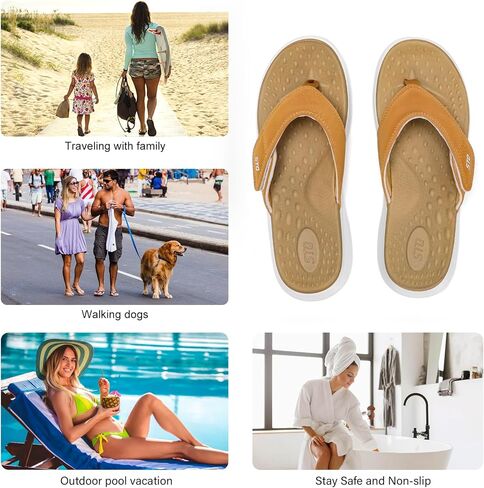 STQ Orthopedic Flip Flops for Women | Memory Foam Flip-flops for Plantar Fasciitis witn Arch Support Pain Relief in Kuwait