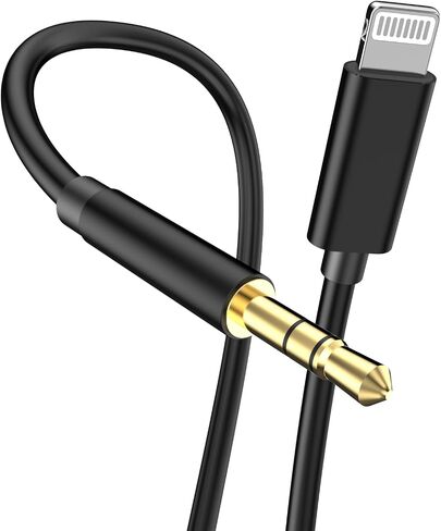 [Apple MFi Certified] iPhone Aux Cord for Car, Lightning to 3.5 mm Headphone Jack Adapter for Car Stereo Compatible with iPhone 14 13 12 11 XS XR X 8 7 to Car Home Stereo Speaker Headphone, White in Saudi Arabia