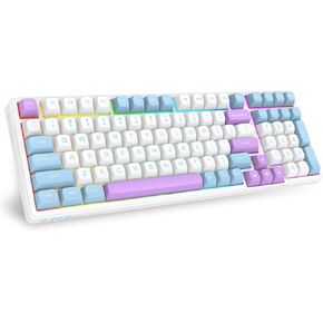 E-YOOSO Z-99 Mechanical Keyboard 99 Key, Hot Swappable Pre-lubed Linear SWitches, BT5.0/2.4G/USB-C Wireless Gaming Keyboard with RGB Backlit for Win/Mac, Misty Grey
