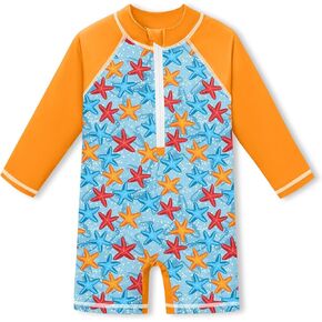 BesserBay Baby UPF 50+ ملابس سباحة قطعة واحدة واقية من الشمس بأكمام طويلة 0-36 شهرًا