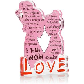 Mothers Day Gifts, Birthday Gifts for Mom from Daughter of Engraved Acrylic Block Puzzle Piece