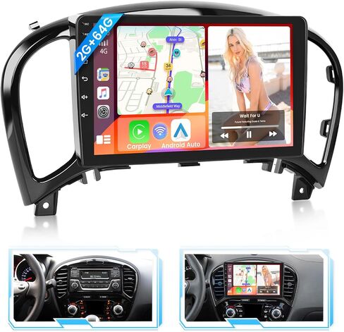 [4G+64G] ستيريو سيارة Android 13 لسيارة Nissan Juke 2011-2016، 9 بوصة 1280x720 HD شاشة تعمل باللمس راديو السيارة مع Carplay اللاسلكي Android Auto 32EQ DSP GPS Navigation AHD كاميرا احتياطية in Kuwait