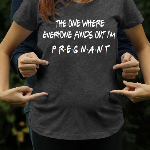 Pregnancy Announcement Shirts Women I'm Pregant T-Shirt Pregnant Mom T Shirt Funny Maternity Letter Print Tees Pink in Saudi Arabia