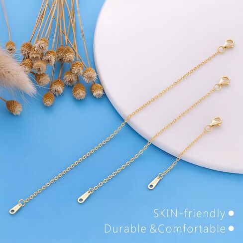 Sterling Silver Necklace Extenders for Women Silver Chain Extension Bracelet Extender Sterling Silver Chain Extenders for Necklaces 3 Piece Set (1,2,3 inch) in Kuwait