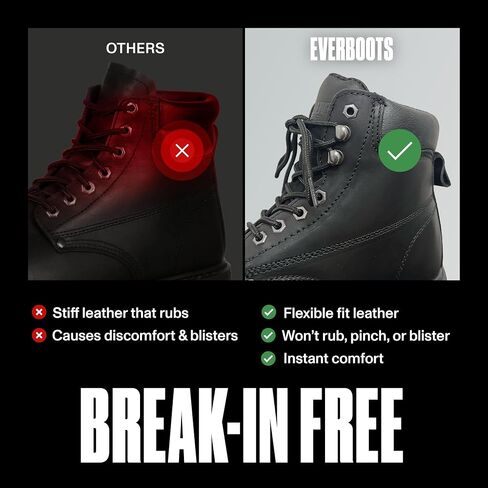 أحذية عمل EVERBOOTS Tank S بمقدمة فولاذية للرجال، تقنية EverFit Comfort، قبضة مضادة للانزلاق وامتصاص الصدمات الفائق، حذاء جلدي شديد التحمل، بناء ملابس عمل صناعية آمنة، أحذية كهربائي in Kuwait