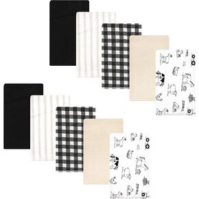 Hudson Baby Unisex Baby Cotton Flannel Burp Cloths, Pink Bows 4 Pack, One Size