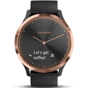 Garmin vivomove HR, Hybrid Smartwatch for Men and Women, Onyx Black with Light Tan Suede Band