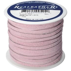 Realeather Crafts Suede Lace, 0.125-Inch Wide and 25-Yard Spool, Pink