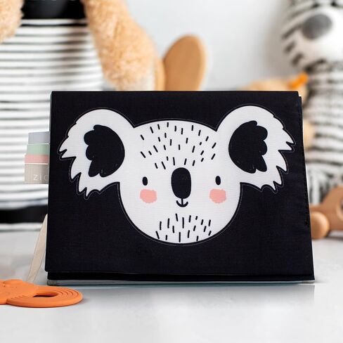 Soft Tummy Time Book w/ Stimulating Baby Safe Mirror - Fun High Contrast Montessori Toy w/ Crinkle Filling & 10 Double Sided Cards - Perfect Black & White Toy For Safe Early Newborn/Infant Development in Saudi Arabia