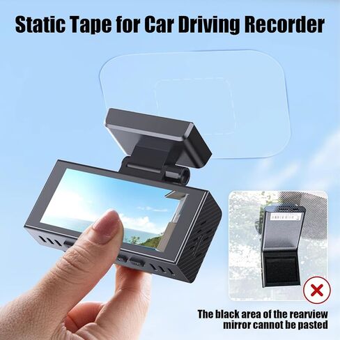 6 عبوات من ملصقات الزجاج الأمامي لكاميرا Dashcam، طبقة لاصقة متينة لشاشة HUD للسيارة تمنع الخدش والسقوط بسهولة، أداة وضع ملصقات الزجاج الأمامي المتينة والقابلة لإعادة الاستخدام للزجاج الأمامي على كاميرا Dash Cam in Kuwait