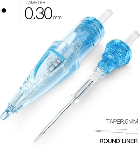 WJX Tattoo Cartridges 20Pcs Disposable Needles Bugpin Round Liner 1001RL in Kuwait