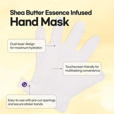 Epielle Hydrating Hand & Foot Masks (Glove & Socks 12pk) for Dry Hand, Dry & Cracked Heel | Spa Day | Shea Butter + Jojoba Oil + Vitamin E, Beauty Mothers Day Gifts in Kuwait
