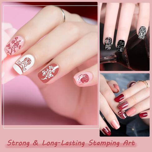 7 Colors Nail Stamping Polish Gel Nail Stamper kit with 5pcs Nail Stamping Plates for Nails Art Stamp Beginners Kit in Saudi Arabia
