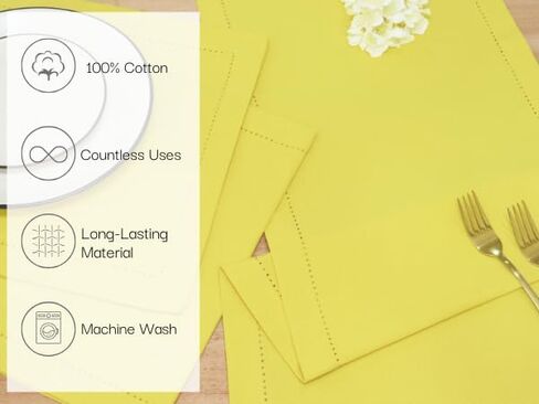 Table Runner White – 90 inches Long Hemstitch Runner 14 x 90 Inch – 100% Cotton – Durable Washable Fabric for Spring and Summer – Stripe Edges - Blue in Saudi Arabia