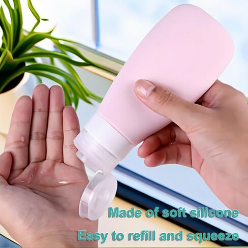 Travel Bottles for Toiletries 2 oz Silicone Squeezable Travel Size Containers Lotion Tsa Approved for Shampoo Conditioner Body Wash Accessories Outdoor Essentials (Blue purple pink yellow) in Kuwait