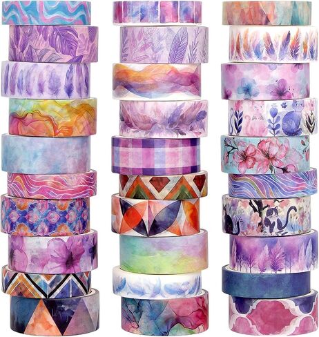 Washi Tape Set 29 Rolls, Magic Themed Decorative Paper Tapes for Journaling, Scrapbooking Supplies, Planners,DIY Crafts,Gift Wrapping in Saudi Arabia