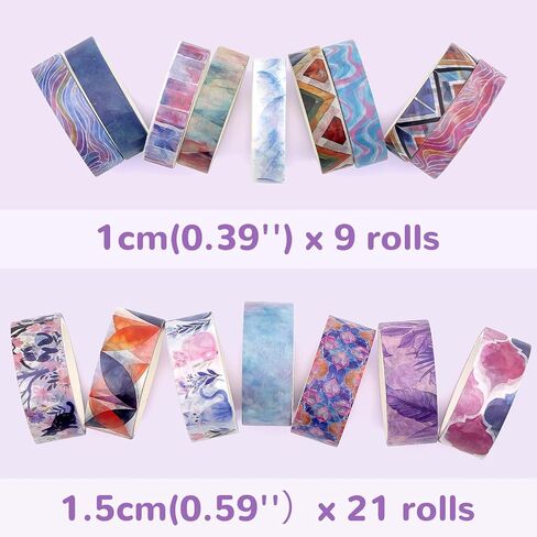 Washi Tape Set 29 Rolls, Magic Themed Decorative Paper Tapes for Journaling, Scrapbooking Supplies, Planners,DIY Crafts,Gift Wrapping in Saudi Arabia
