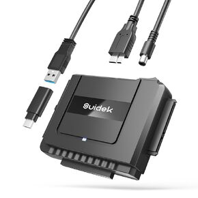 USB 3.0 to SATA IDE Adapter, External IDE Hard Drive Adapter for Universal 2.5/3.5 inch HDD/SSD Hard Drive Disk, IDE/SATA Converter Kit with 12V/2A Power Adapter
