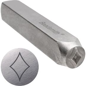 The Beadsmith Steel Design Stamp - Metal Elements - 6mm Diamond Design - 2.25" Length with 0.25" Stamp Base - Make Custom Jewelry, Add Artistic Whimsy, Used for Stamping & Personalizing Soft Metals