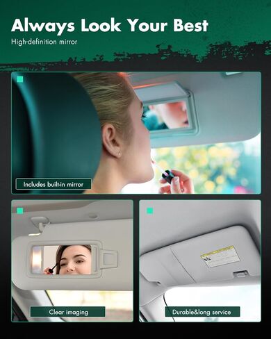 SCITOO Right Passenger Side Gray Sun Visor Assembly fit for 2006 2007 2008 2009 2010 2011 for Toyota Camry Without Sunroof(74310-06750-B0) in Kuwait