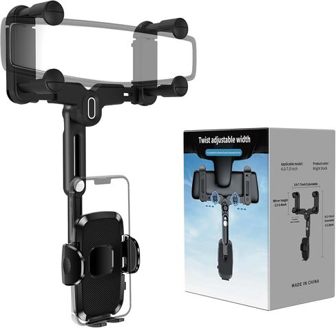 for Magsafe Car Mount, Rear View Mirror Phone Holder, Rotatable and Retractable Phone Holder for Car Compatible with iPhone 15/14/13/12 Series and All Phones with Magsafe Case or Metal Ring in Saudi Arabia