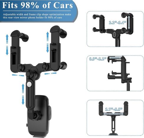 for Magsafe Car Mount, Rear View Mirror Phone Holder, Rotatable and Retractable Phone Holder for Car Compatible with iPhone 15/14/13/12 Series and All Phones with Magsafe Case or Metal Ring in Saudi Arabia