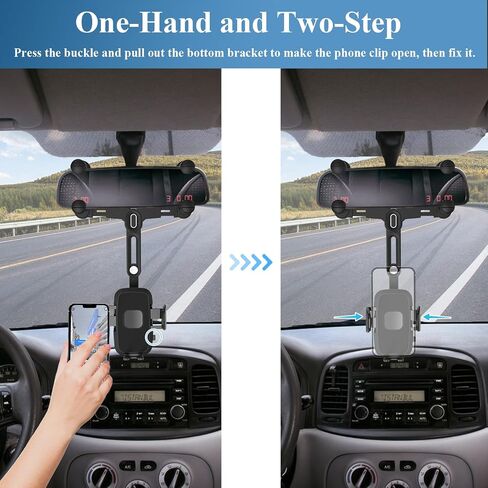 for Magsafe Car Mount, Rear View Mirror Phone Holder, Rotatable and Retractable Phone Holder for Car Compatible with iPhone 15/14/13/12 Series and All Phones with Magsafe Case or Metal Ring in Saudi Arabia