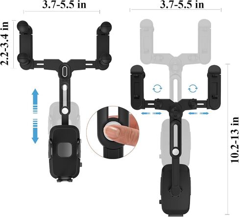 for Magsafe Car Mount, Rear View Mirror Phone Holder, Rotatable and Retractable Phone Holder for Car Compatible with iPhone 15/14/13/12 Series and All Phones with Magsafe Case or Metal Ring in Saudi Arabia
