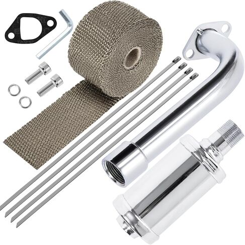 Exhaust Pipe Muffler Kit - For Predator 212 Exhaust 196cc for Coleman CT200u BT200x KT196 Predator 212 Performance Parts Go Kart Accessories ATV For Coleman Mini Bike Exhaust Pipe Motor Muffler in Saudi Arabia