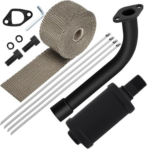 Exhaust Pipe Muffler Kit - For Predator 212 Exhaust 196cc for Coleman CT200u BT200x KT196 Predator 212 Performance Parts Go Kart Accessories ATV For Coleman Mini Bike Exhaust Pipe Motor Muffler in Saudi Arabia