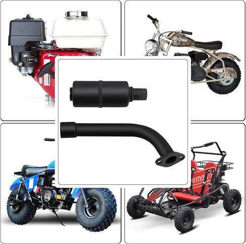 Exhaust Pipe Muffler Kit - For Predator 212 Exhaust 196cc for Coleman CT200u BT200x KT196 Predator 212 Performance Parts Go Kart Accessories ATV For Coleman Mini Bike Exhaust Pipe Motor Muffler in Saudi Arabia