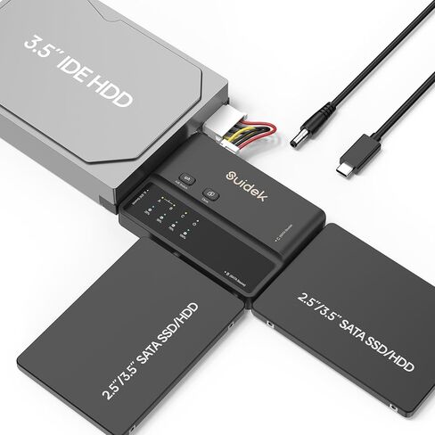 محول USB 3.0 إلى SATA IDE، محول محرك الأقراص الصلبة IDE الخارجي لقرص القرص الصلب العالمي 2.5/3.5 بوصة HDD/SSD، مجموعة محول IDE/SATA مع محول طاقة 12 فولت/2 أمبير in Kuwait