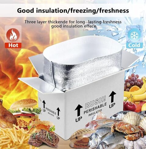 7x6x10 INCH TUKYLIL 4 Pack Insulated Shipping Boxes with Aluminum Foil Liner,Thermo Chill Double Insulated Carton for Frozen Food,Insulated Cooler Box for Shipping in Kuwait