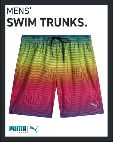 بدلة استحمام للرجال من PUMA - ملابس سباحة سريعة الجفاف مع بطانة شبكية مضغوطة - ملابس سباحة بدرزة داخلية 8 بوصة (S-XL) in Kuwait