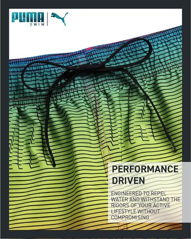 بدلة استحمام للرجال من PUMA - ملابس سباحة سريعة الجفاف مع بطانة شبكية مضغوطة - ملابس سباحة بدرزة داخلية 8 بوصة (S-XL) in Kuwait