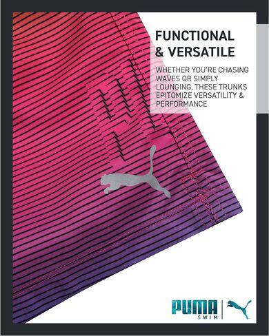 بدلة استحمام للرجال من PUMA - ملابس سباحة سريعة الجفاف مع بطانة شبكية مضغوطة - ملابس سباحة بدرزة داخلية 8 بوصة (S-XL) in Kuwait