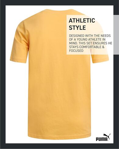 PUMA Boys' T-Shirt - Cotton Cat Logo T-Shirt for Boys - Kids Youth Athletic Crewneck Short Sleeve Tee (S-XL) in Kuwait