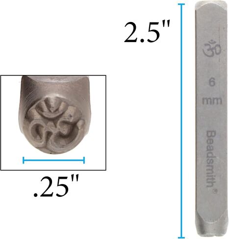 The Beadsmith Steel Design Stamp - Metal Elements - 6mm Diamond Design - 2.25" Length with 0.25" Stamp Base - Make Custom Jewelry, Add Artistic Whimsy, Used for Stamping & Personalizing Soft Metals in Saudi Arabia