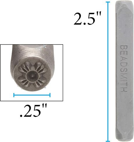 The Beadsmith Steel Design Stamp - Metal Elements - 6mm Diamond Design - 2.25" Length with 0.25" Stamp Base - Make Custom Jewelry, Add Artistic Whimsy, Used for Stamping & Personalizing Soft Metals in Saudi Arabia