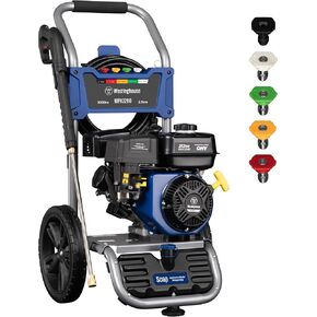 Westinghouse WPX3200 Gas Pressure Washer, 3200 PSI and 2.5 Max GPM, Onboard Soap Tank, Spray Gun and Wand, 5 Nozzle Set, CARB Compliant, for Cars/Fences/Driveways/Homes/Patios/Furniture