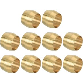 PATIKIL 1/2" ID Compression Sleeve Ferrules, 10 Pack Brass Sleeve Ferrules Compression Fitting Assortment Kit for Water Oil Air Pipe in Kuwait